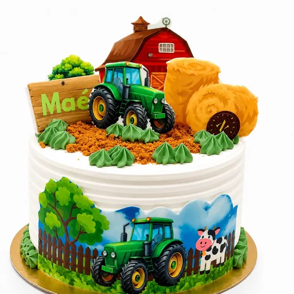 Gâteau glacé sur mesure : Le tracteur de Maé