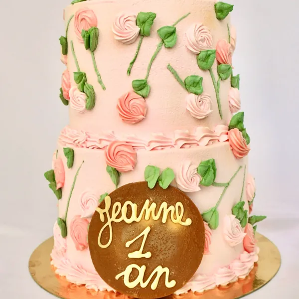 Gâteau glacé sur mesure : Jeanne, 1 an