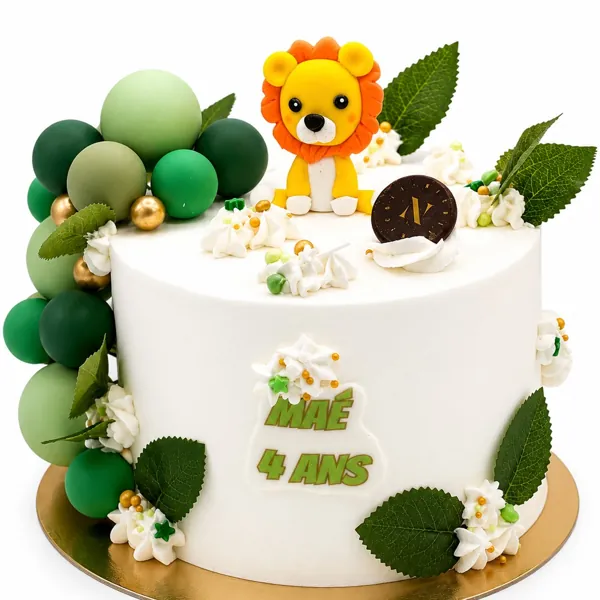 Gâteau glacé sur mesure : Le lion de Maé, 4 ans